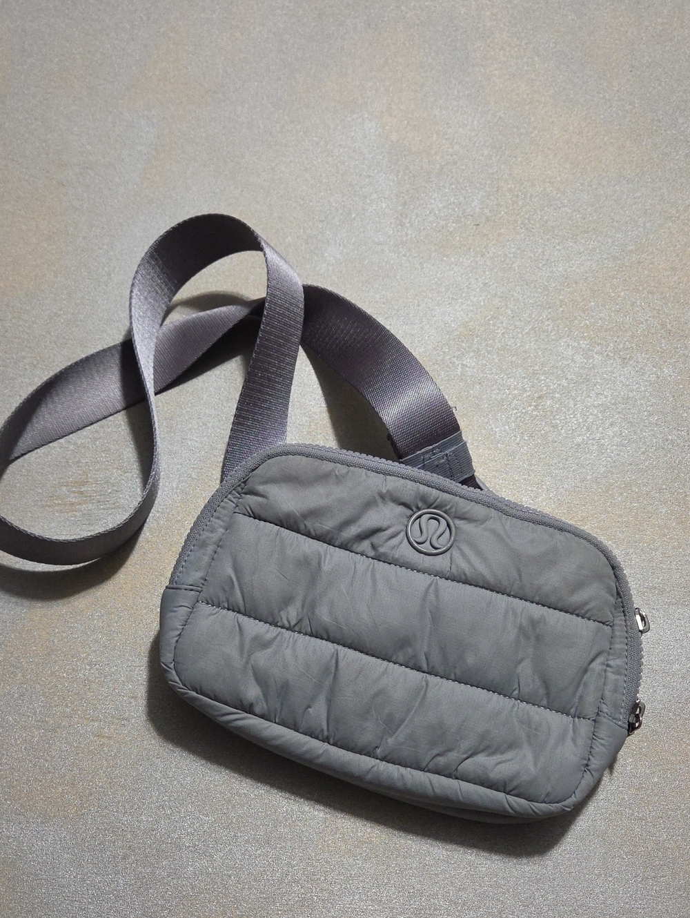 lululemon athletica Quilted Gray Crossbody Belt Bag